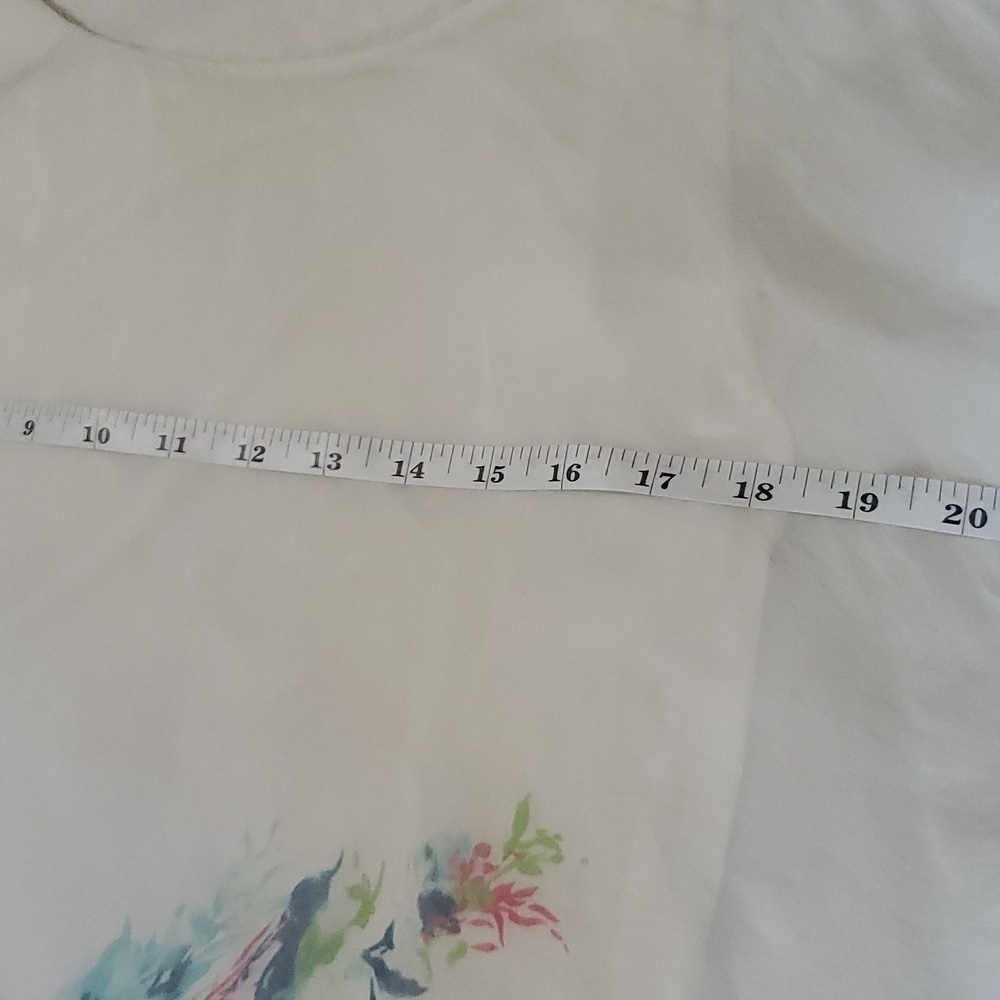 Elena Baldi Ivory Floral Tops 100% Silk Dolman Sleeve blouse size L - Picture 10 of 10